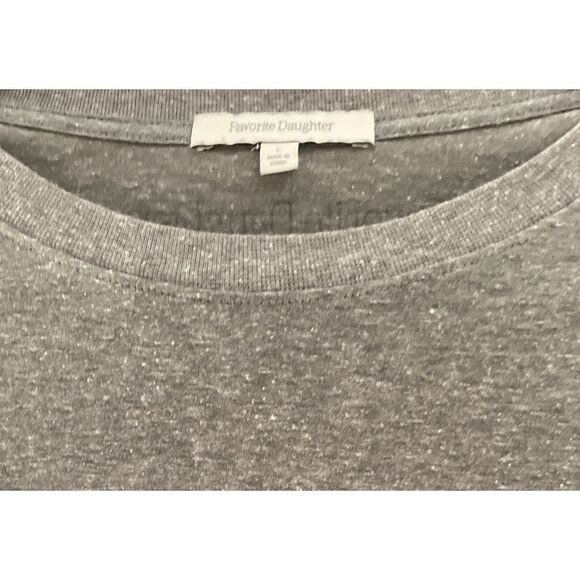 NEW $58 Favorite Daughter "Go Sports" Tee Shirt in Heather Grey/Navy Size Large - Picture 7 of 8